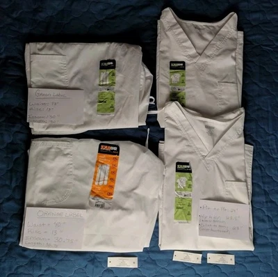 2 Conjuntos Unisex Pantalones Médicos 2 XL Blancos Scrubstar Algodón Poli Spandex NUEVO LEER Foto 1 de 4