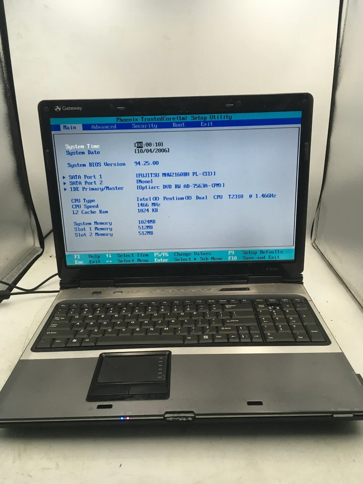 GATEWAY MG1 P-6301 - BOOTS TO BIOS - INTEL PENTIUM T2310 - 1GB RAM - READ - BB - Image 1 of 4