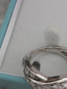 Diamonque LAB CREATED Silver Wave Ring - Picture 1 of 3