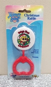 VTG 1989 Jim Henson’s MUPPET BABIES 1ST CHRISTMAS RATTLE Miss Piggy Remco NOS - Picture 1 of 2