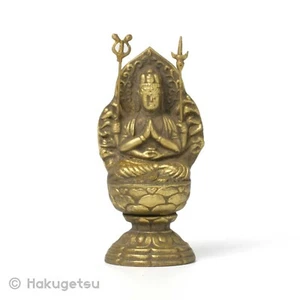 [Tief reduziert] 7cm Statuette von Sahasrabhuja Avalokiteśvara altgoldfarben - Bild 1 von 4