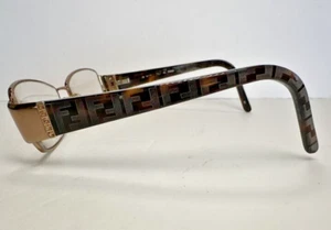 FENDI Rose Gold / Black / Logo / Jeweled Eyeglasses Frames 52-16-130 Italy F908R - Picture 1 of 7