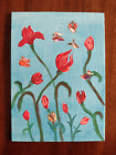 ORIGINAL Painting " FLOWERS and BUTTERFLIES " IMPRESSIONISM COLLECTABLE Gift UK