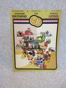 10-5-1969 CLEVELAND BROWNS vs DETROIT LIONS NFL Original Game PROGRAM - Picture 1 of 3