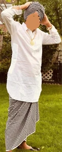 Dabbi Wala Punjabi Desi Parna Chadra Black or White Kurta Sikh Singh Hindu Jatt - Picture 1 of 20
