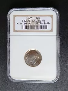 Super Nice 1999 BROADSTRUCK ERROR DIME NGC MS 66 FT - Picture 1 of 2