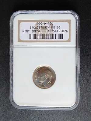 Super Nice 1999 BROADSTRUCK ERROR DIME NGC MS 66 FT - Image 1 of 2