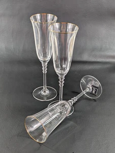 3er Set Mikasa Sonata Gold, Optik Schale, Sektflöten, 90er Jahre - Bild 1 von 12