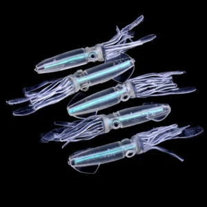 5stk Glühen-leuchtendes Kalmar-Krake-weiches Plastikköder-Fischen-Köder Werkzeug - Picture 1 of 10