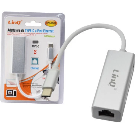 ADATTATORE CONVERTITOR TYPE-C RETE LAN RJ45 ETHERNET MAC IMAC HP ACER SURFACE TA - Immagine 1 di 1