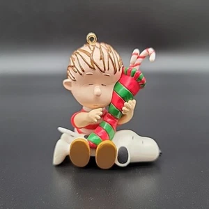 Linus and Snoopy Adorno de Navidad Bastón de Caramelo Medias Cacahuetes Banda Kurt Adler - Imagen 1 de 8