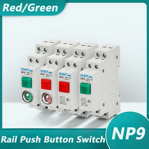 35mm Rail Mounting Push Button Switch Normally Open/Closed NP9 Button Switch - Picture 1 of 9