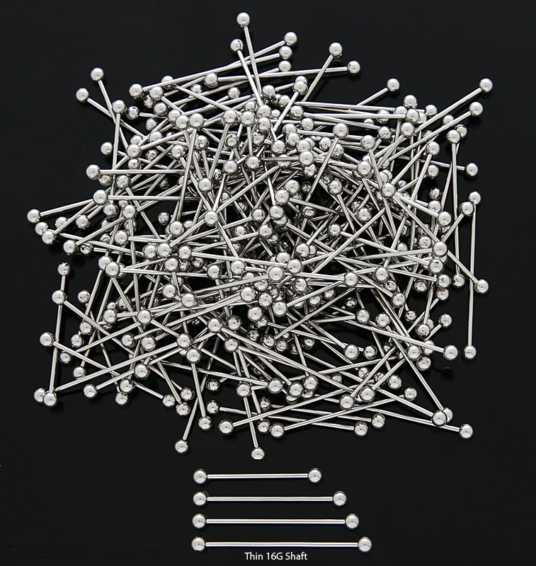 Piercing de oreja con barra industrial de acero de 1,5" de 1 1/2" pulgadas nuevo 38 mm al por mayor 5x 16 g Foto 1 de 1