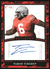 2022 SAGE Artistry Autographs Red #ATV Taron Vincent Auto