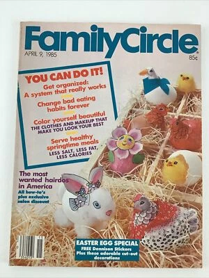 Vintage Family Circle Magazine April 1985 Fashion Hair Easter Egg Special 1980s Foto 1 de 4