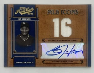 BO JACKSON 2004 Prime Cuts "MLB ICONS" -Auto & 2 Pieces of Relics #ed 13/16 - Picture 1 of 10