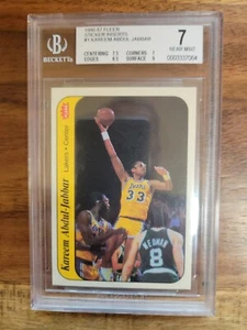 KAREEM ABDUL-JABBAR 1986-87 FLEER STICKER #1 BGS 7 NEAR MINT - Bild 1 von 3