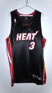 Authentic Adidas Miami Heat Dwyane Wade #3 Road Black Jersey 44 Large L - Picture 1 of 5