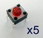 5X Rupteur Commutateur Micro Switch 6X6x5mm  5X Red Button Switch Touch Contact