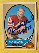 SIGNED KEN WILLARD 1970 TOPPS FOOTBALL CARD AUTOGRAPHED - 49ers