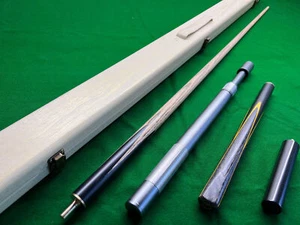 Handgefertigtes 57,1 Zoll 3/4 Snooker Queue Set mit Eschenschaft und Ebenholz Hintern - 9,5 mm Spitze - Bild 1 von 9