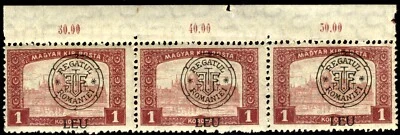 Romanian Hungary 1919 CLUJ Parlament 1 L errors   BIG BREAK Szalay "CVI" GENUINE - Image 1 of 4