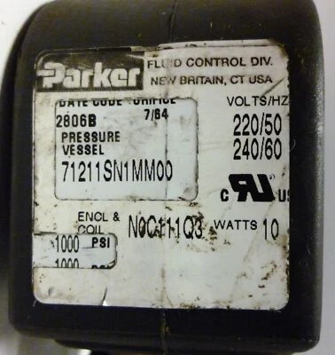 Bobina de solenoide Parker N0C111Q3 Foto 1 de 3