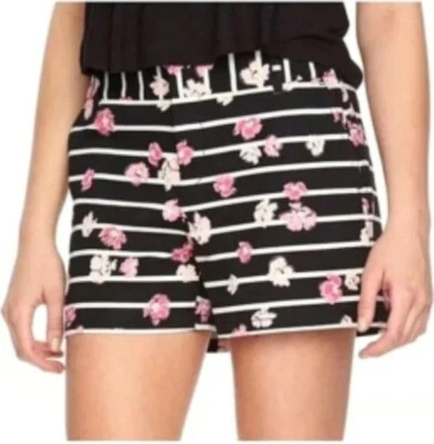 Pantalones Cortos Elle Floral/Negro/Rayas Talla 10 Elásticos Foto 1 de 4