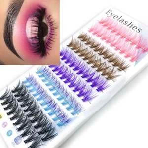 Soft Grafting Professional Individual Cluster Lashes Colorful Makeup EyeLashes - Picture 1 of 16