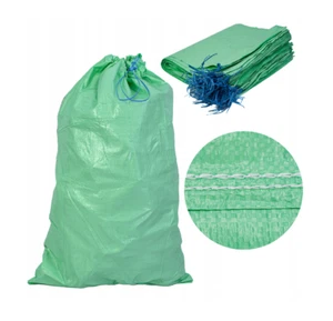 PP Gewebesäcke mit Zugband 50x80cm Getreidesack Laubsack Beutel Säcke Grün - Bild 1 von 5