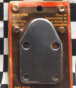 CHEV SB FUEL PUMP BLOCK OFF PLATE & GASKET SPECTRE 4246 - Picture 1 of 4
