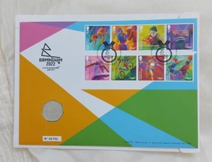 2022 Birmingham Commonwealth Games 50p Coin Cover No 02152 - Picture 1 of 3