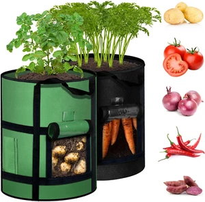 2-Pack 7 Gallon Potato Grow Bags with Flap and Handles - Picture 1 of 15