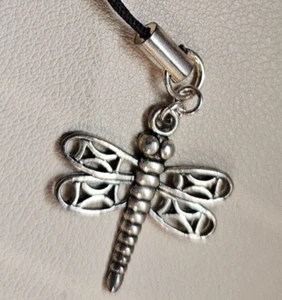 NWT Silver Tone Dragonfly Phone Charm - Zdjęcie 1 z 3