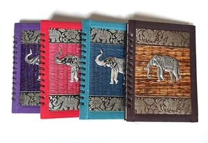 Handmade Elephant Journal - Refillable Lined Hardcover Spiral Notebook Diary - Picture 1 of 18