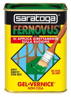 FERNOVUS SARATOGA PITTURA SMALTO GEL VERNICE ANTIRUGGINE 2 IN 1 750ml-250ml - Immagine 1 di 4