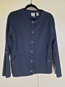 IACTIVE SIZE MEDIUM SNAP UP NAVY ADJ. SLEEVES IN A HEAVY KNIT JACKET . - Picture 1 of 6