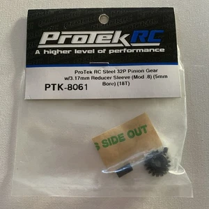 Engranaje de piñón de acero ProTek RC 18 dientes con funda reductora 32 pasos PTK-8061 NUEVO - Imagen 1 de 2