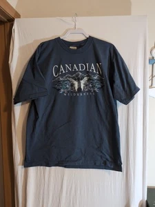Camiseta vintage para hombre XL azul Canadian Wilderness puntada única - Imagen 1 de 5