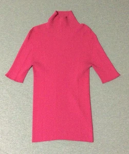 VTG ESCADA Sport  Turtleneck  XL Pink Ribbed 90s Barbie - Picture 1 of 15