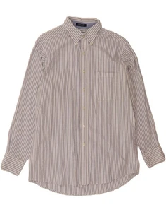 CHAPS Mens Oxford Classic Fit Shirt Size 15 1/2 Medium Blue Pinstripe XD03 - Picture 1 of 3
