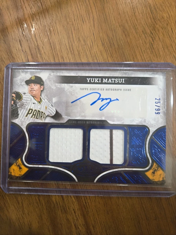 2025 Topps Tier One Yuki Matsui 25/99 Game Used Patch Jersey Auto Padres 🔥  - Image 1 of 1