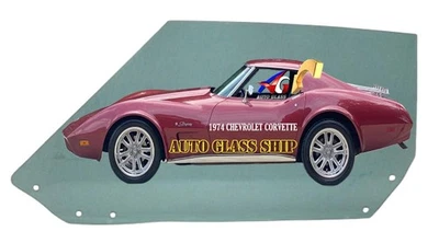 1974-1982 CHEVROLET CORVETTE 2D COUPE Door FRONT LEFT GLASS 5Holes)(W/O Insignia - Image 1 of 3