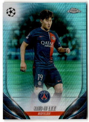 2023 Topps Chrome UEFA Aqua Prism Refractor Kang-in Lee #194 Paris Saint-Germain - Image 1 of 2