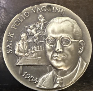 Salk Polio Vaccine 1954 Longines Symphonette Vintage Coins .925 1 oz - Picture 1 of 5