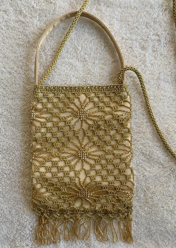 Валери Стивенс бисером богемное шик золото маленький Дамская сумка вечеринки вечер сумочка  - Изображение 1 из 4
