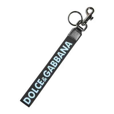 DOLCE & GABBANA Llavero Negro Azul Logo Poliéster Latón Soporte Llavero 290usd Foto 1 de 4