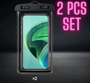 2 Pack Floating Waterproof Phone Case Dry Pouch for iPhone, Samsung, Sea - Picture 1 of 12