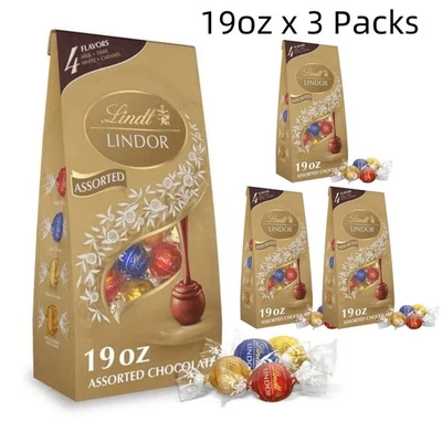 3er Pack Lindt Lindor verschiedene Schokoladenbonbons Trüffel - 19oz - Weihnachtssüßigkeiten - Bild 1 von 4