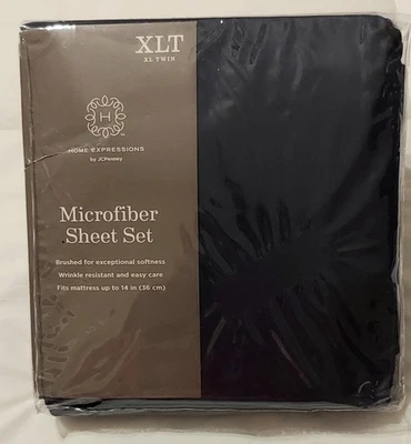 Microfiber XLTwin Sheet Set JC Penney Home Expressions New Color: Indigo/Dk BLUE - Image 1 of 4